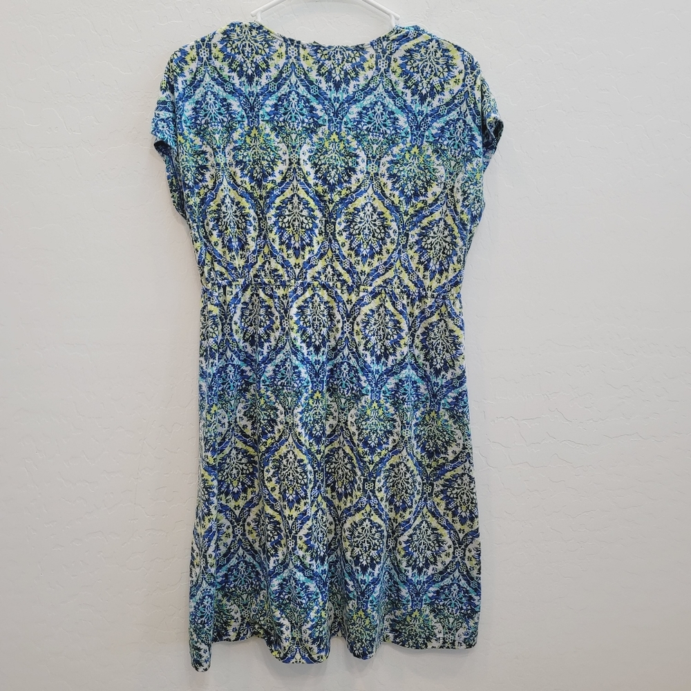 💕 Faded Glory Blue & Yellow Mini Dress Women's Size Medium - Picture 4 of 10